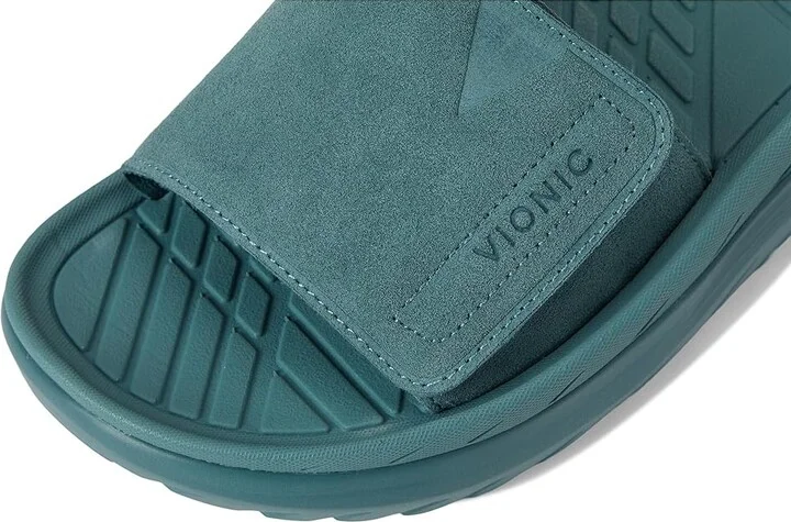 VIONIC Rejuvenate Recovery Sandals Wedge Shoes Pacific Haze Leather : Men's 12.5 - Women's 14 Medium - Image 7