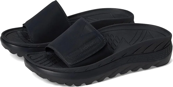 VIONIC Rejuvenate Slides Women's Sandals Navy Blue Synthetic Nubuck : Women's 7 Medium, Rubber