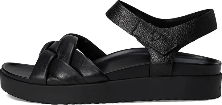 VIONIC Rosa Strappy Sandals Women's Wedge Shoes Black Leather : 8 M - Image 6