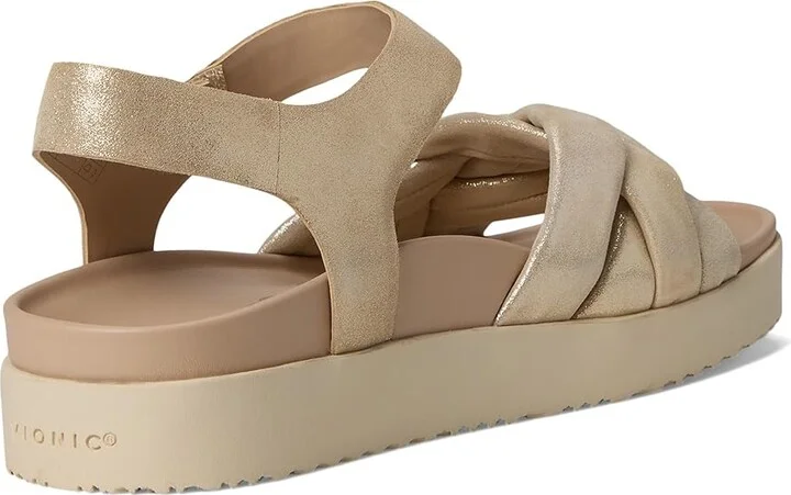 VIONIC Rosa Strappy Sandals Women's Wedge Shoes Gold Leather : 11 M - Image 4