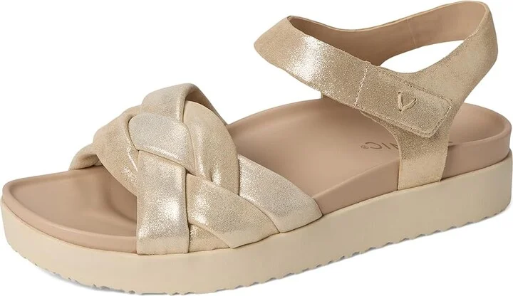 VIONIC Rosa Strappy Sandals Women's Wedge Shoes Gold Leather : 11 M - Image 5