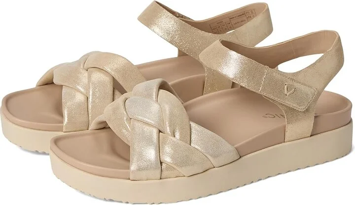 VIONIC Rosa Strappy Sandals Women's Wedge Shoes Gold Leather : 11 M