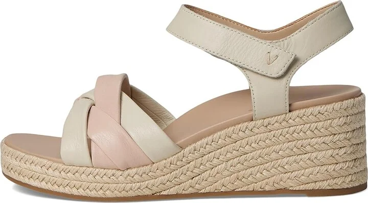 VIONIC Saratoga Espadrille Sandals Women's Wedge Shoes Cream/Cameo Rose : 9 W, Leather - Image 6