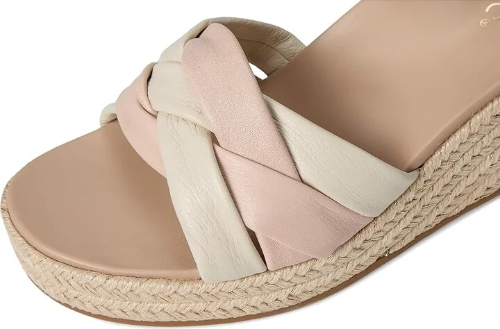 VIONIC Saratoga Espadrille Sandals Women's Wedge Shoes Cream/Cameo Rose : 9 W, Leather - Image 7