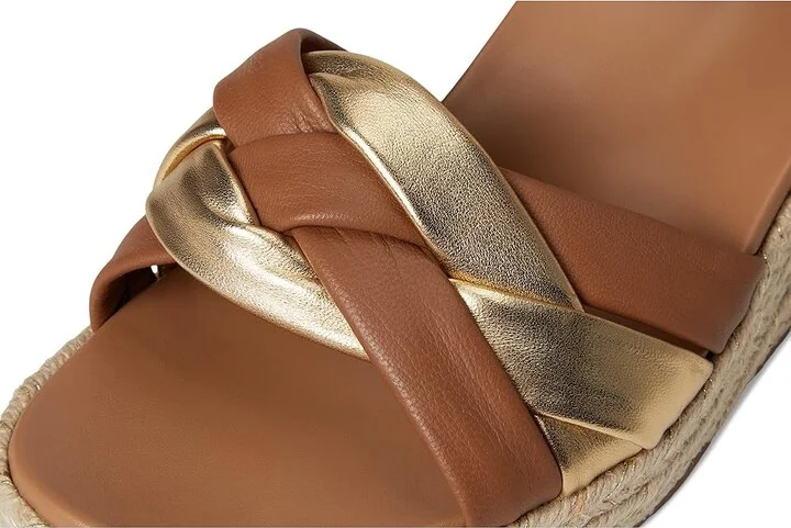 VIONIC Saratoga Espadrille Sandals Women's Wedge Shoes Tan/Gold Leather : 9 M - Image 7