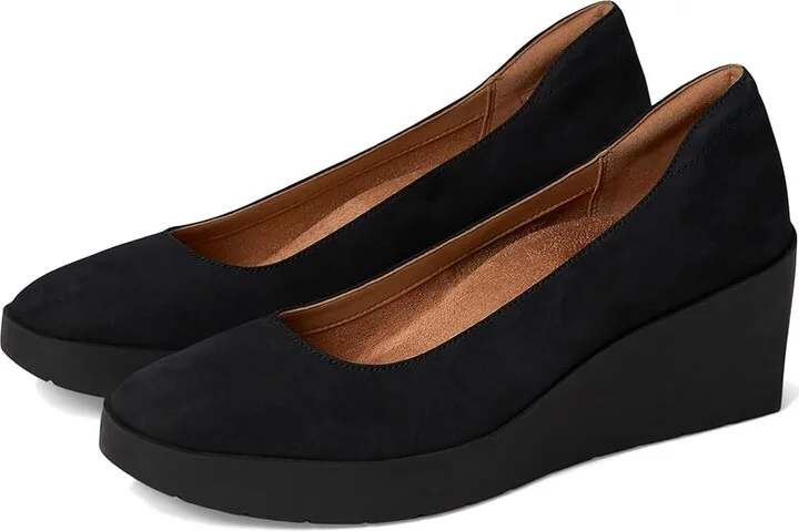 VIONIC Sereno Women's Shoes Black Nubuck : 7 W, Leather