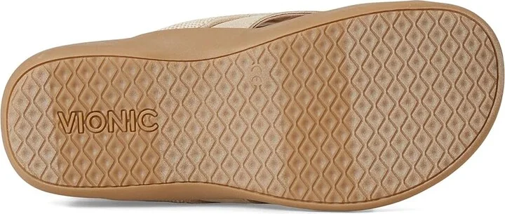 VIONIC Shore Women's Slippers Beige/Gold Leather/Canvas : 8 M - Image 3