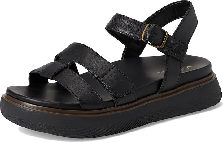 VIONIC Solana Slingback Sandals Women's Wedge Shoes Black Leather : 8 M - Image 5