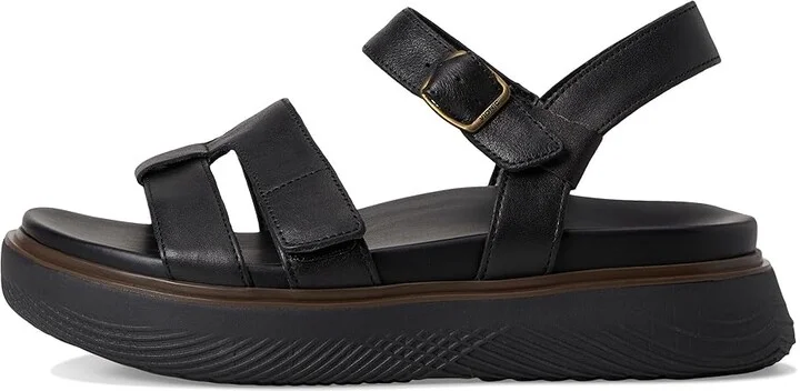 VIONIC Solana Slingback Sandals Women's Wedge Shoes Black Leather : 8 M - Image 6