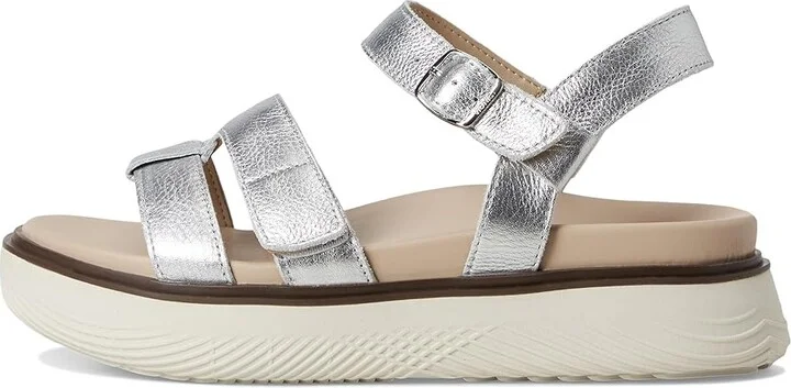 VIONIC Solana Slingback Sandals Women's Wedge Shoes Silver Metallic : 8.5 M - Image 6