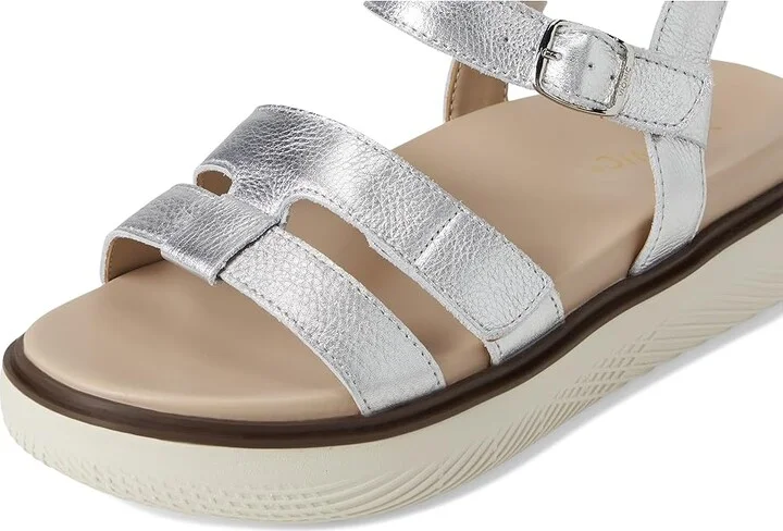 VIONIC Solana Slingback Sandals Women's Wedge Shoes Silver Metallic : 8.5 M - Image 7