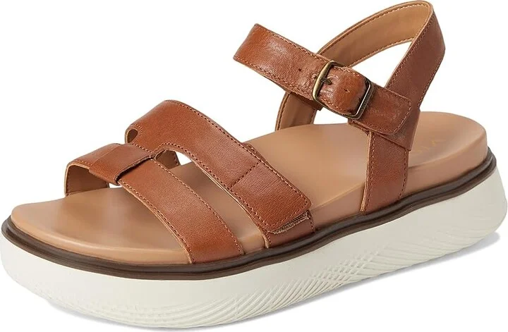 VIONIC Solana Slingback Sandals Women's Wedge Shoes Tan Leather : 7 W - Image 5