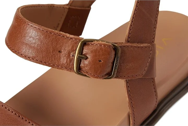 VIONIC Solana Slingback Sandals Women's Wedge Shoes Tan Leather : 7 W - Image 7