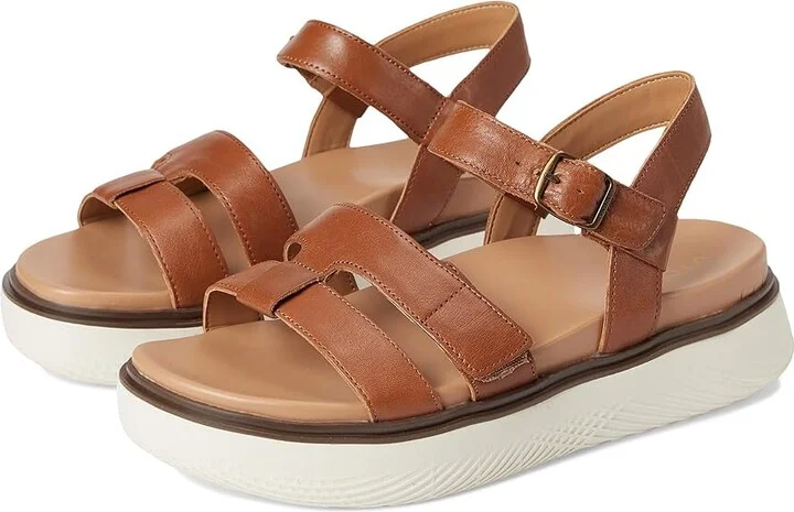 VIONIC Solana Slingback Sandals Women's Wedge Shoes Tan Leather : 7 W