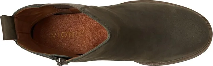 VIONIC Truckee Booties Women's Boots Dark Khaki/Green Nubuck : 9 W, Leather/Rubber - Image 2