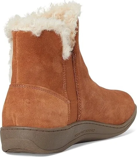 VIONIC Unwind Bootie Booties Women's Slippers Tan Suede : 5 M, Microfiber/Rubber/Shearling - Image 4