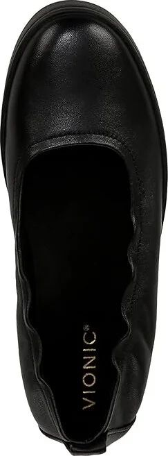 VIONIC Uptown Ballet Slip-ons Women's Flat Shoes Black Leather : 6 W - Image 2