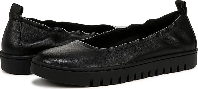 VIONIC Uptown Ballet Slip-ons Women's Flat Shoes Black Leather : 6 W