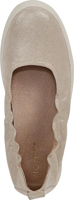 VIONIC Uptown Ballet Slip-ons Women's Flat Shoes Soft Gold Leather : 7.5 M - Image 2