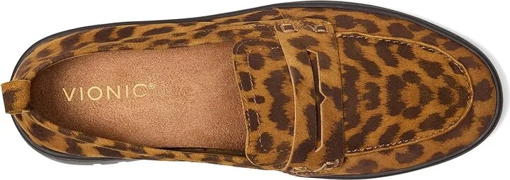 VIONIC Uptown Loafer/Moc Shoes Women's Shoes Tan Leopard Suede Leather : 8 W - Image 2
