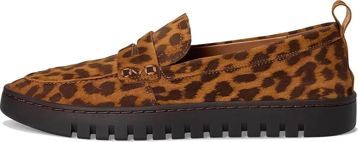 VIONIC Uptown Loafer/Moc Shoes Women's Shoes Tan Leopard Suede Leather : 8 W - Image 6