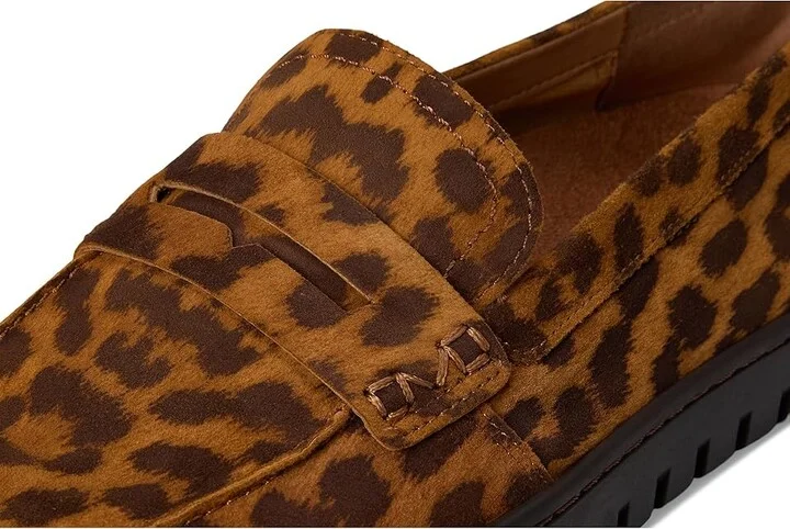 VIONIC Uptown Loafer/Moc Shoes Women's Shoes Tan Leopard Suede Leather : 8 W - Image 7