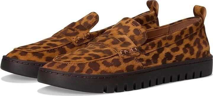 VIONIC Uptown Loafer/Moc Shoes Women's Shoes Tan Leopard Suede Leather : 8 W