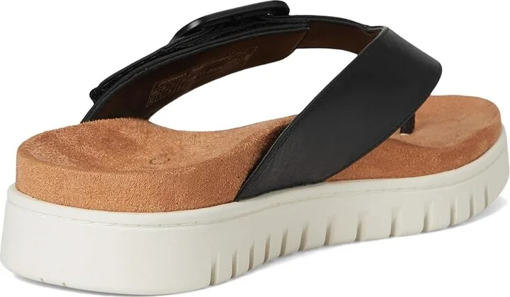 VIONIC Uptown Marin Women's Wedge Shoes Black Leather : 5 W - Image 4
