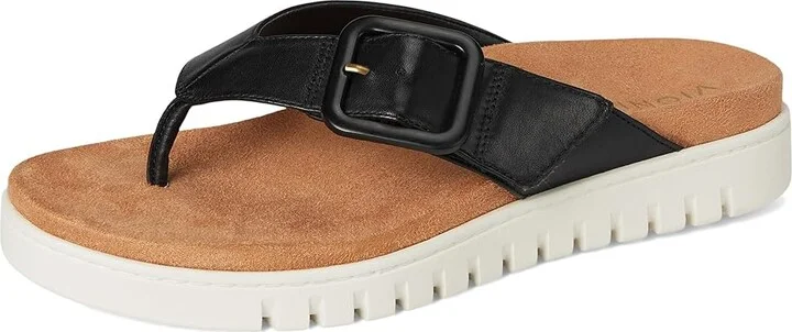 VIONIC Uptown Marin Women's Wedge Shoes Black Leather : 5 W - Image 5