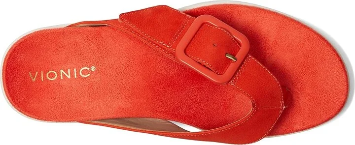 VIONIC Uptown Marin Women's Wedge Shoes Cherry Tomato Nubuck : 9 W, Leather - Image 2