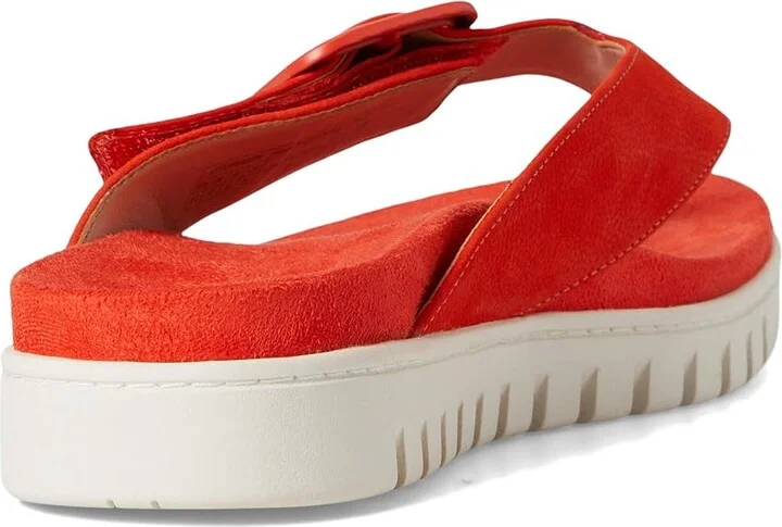 VIONIC Uptown Marin Women's Wedge Shoes Cherry Tomato Nubuck : 9 W, Leather - Image 4