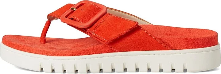 VIONIC Uptown Marin Women's Wedge Shoes Cherry Tomato Nubuck : 9 W, Leather - Image 6