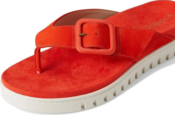 VIONIC Uptown Marin Women's Wedge Shoes Cherry Tomato Nubuck : 9 W, Leather - Image 7