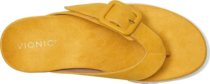 VIONIC Uptown Marin Women's Wedge Shoes Daffodil Nubuck : 8 W, Leather - Image 2