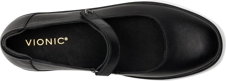 VIONIC Uptown Mary Jane Women's Flat Shoes Black Leather : 9 M, Suede - Image 2
