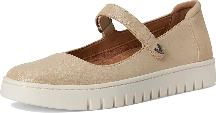 VIONIC Uptown Mary Jane Women's Flat Shoes Gold Suede : 12 M - Image 5