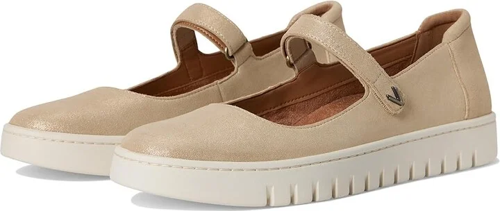 VIONIC Uptown Mary Jane Women's Flat Shoes Gold Suede : 12 M