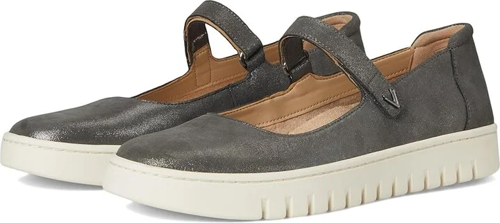 VIONIC Uptown Mary Jane Women's Flat Shoes Silver Suede : 11 M