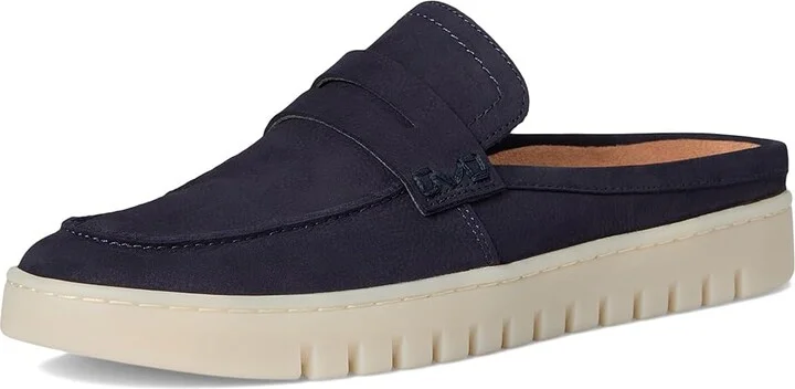 VIONIC Uptown Mule 2 Women's Flat Shoes Navy : 8.5 W, Leather - Image 5