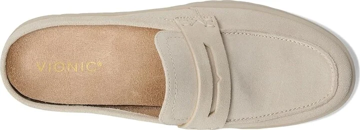 VIONIC Uptown Mule 2 Women's Flat Shoes Parchment : 6 M, Leather - Image 2