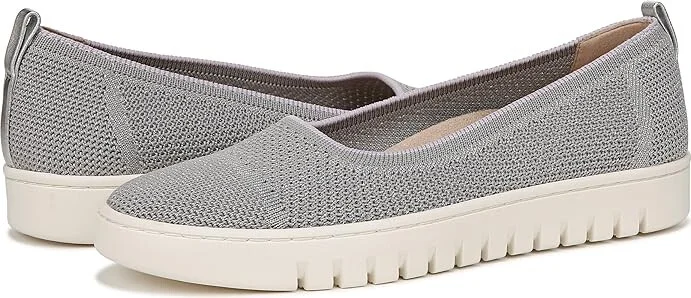 VIONIC Uptown Skimmer Knit Slip-ons Women's Flat Shoes Light Grey Fabric : 11 W, Leather/Microfiber/Polyester