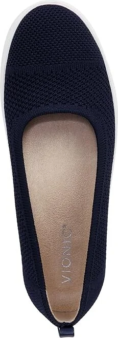 VIONIC Uptown Skimmer Knit Slip-ons Women's Flat Shoes Navy Blue Fabric : 9 W, Leather/Microfiber/Polyester - Image 2