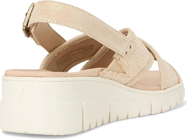 VIONIC Uptown Sonoma Women's Wedge Shoes Beige Canvas : 6 W, Leather - Image 4