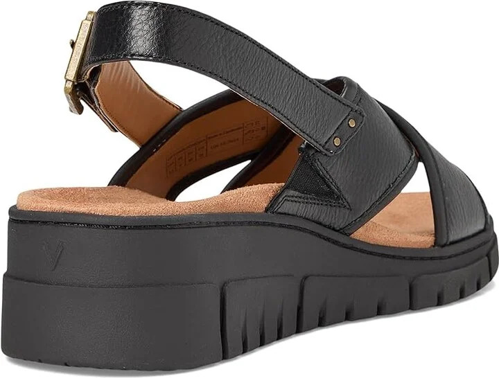 VIONIC Uptown Sonoma Women's Wedge Shoes Black Leather : 5 W - Image 4