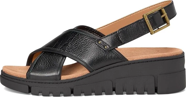 VIONIC Uptown Sonoma Women's Wedge Shoes Black Leather : 5 W - Image 6