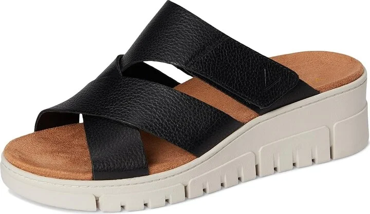 VIONIC Uptown Sunset Women's Wedge Shoes Black Leather : 8 W - Image 5