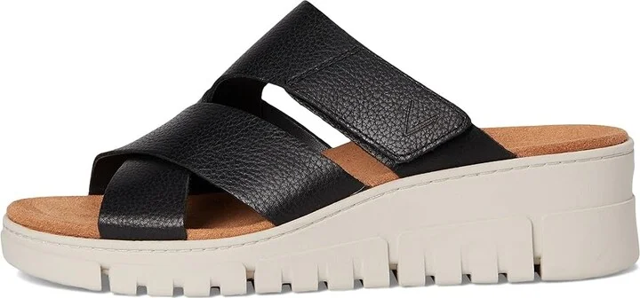 VIONIC Uptown Sunset Women's Wedge Shoes Black Leather : 8 W - Image 6