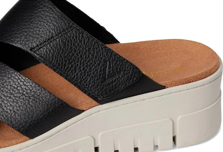 VIONIC Uptown Sunset Women's Wedge Shoes Black Leather : 8 W - Image 7