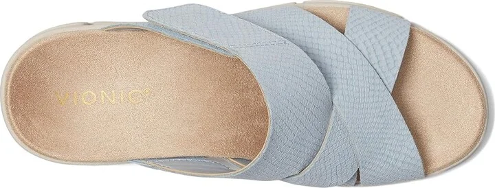 VIONIC Uptown Sunset Women's Wedge Shoes Blue Mist Nubuck : 10 W, Leather - Image 2