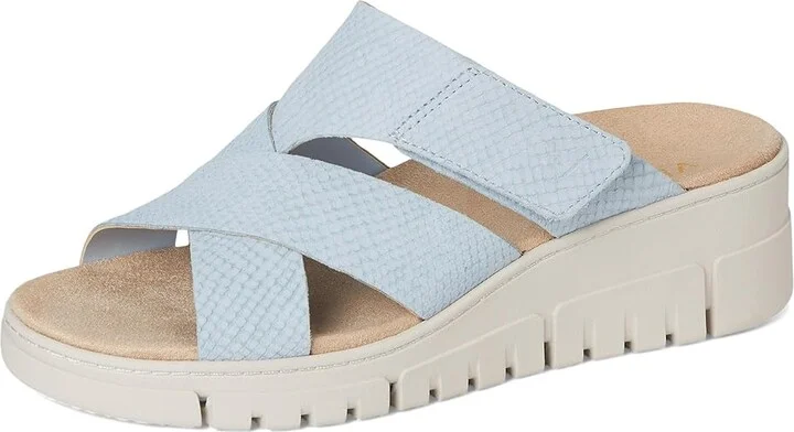 VIONIC Uptown Sunset Women's Wedge Shoes Blue Mist Nubuck : 10 W, Leather - Image 5